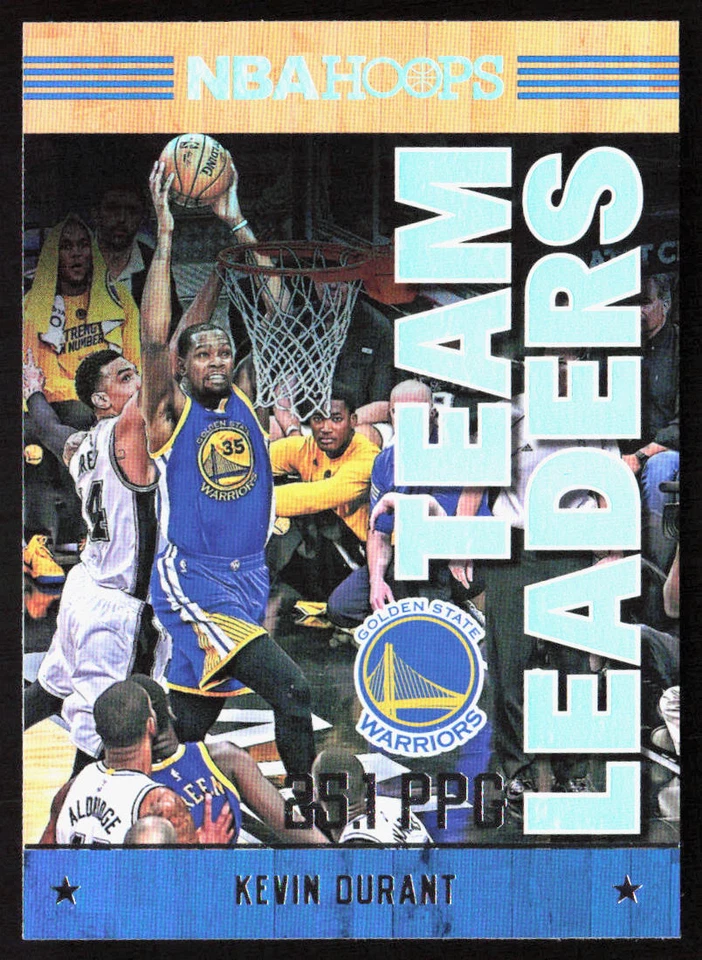 2017-18 Panini NBA Hoops Kevin Durant Team Leaders #3 Golden State Warriors - Image 1 of 2