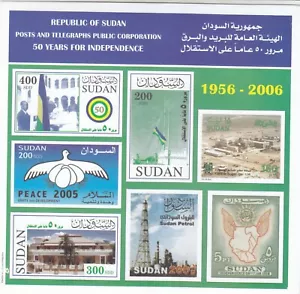 Estampillas SUDAN 2006 SC 588 590 INDEPENDENCE 50 AÑOS, IMPERF S/S # 53 - Imagen 1 de 3