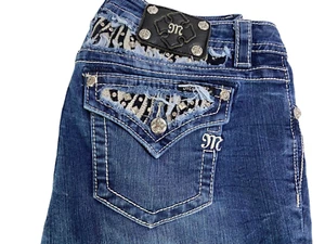 Miss Me Mid-Rise Boot Cut Jeans Size 30 Hemmed to 30" Inseam - Picture 1 of 8