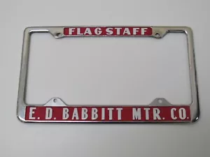 Vintage E.D. Babbitt Ford Flagstaff AZ Dealership License Plate Frame Metal Tag - Bild 1 von 3