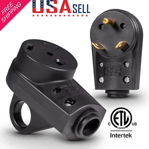 RV 125V 30Amp Receptacle Male&Female Plug Power Cord End Replacement Heavy Duty - Foto 1 di 19