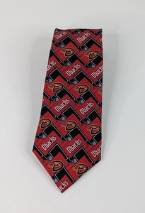 Corbata de béisbol Arizona Diamondbacks para hombre con logotipo de seda negra roja MLB - Imagen 1 de 5