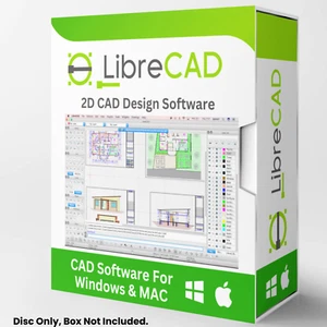 Libre Cad - 2D CAD Computer Aided Design Software for Windows & MAC on CD-ROM - Picture 1 of 14
