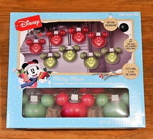 Disney Mickey Mouse Projection Lights Musical Christmas Red Green String Set 8ft - Picture 1 of 5