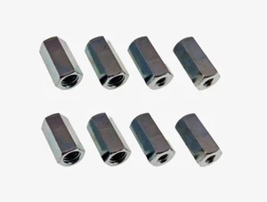 Paquete de 8 tuercas reductoras de acoplamiento reductoras de 3/8-16 a 1/4-20 x 1" de largo con placa de zinc 509899 - Imagen 1 de 3