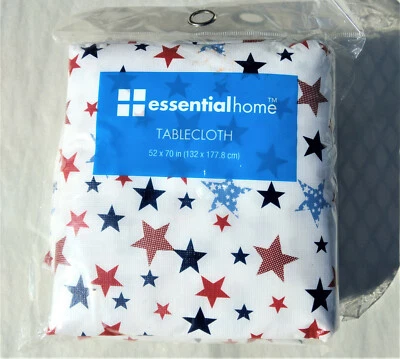 Essential Home Tablecloth 52" x 70" Star Pattern (New Sealed) - Image 1 of 2