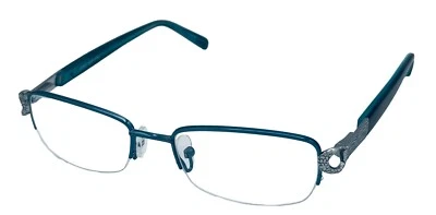 Jones New York Teal Mens Rimless Rectangle Silver Metal Eyewear Frame J136. 48mm - Image 1 of 4
