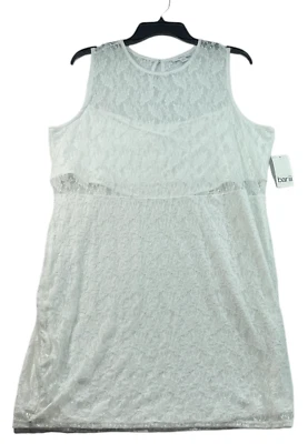 Бар III мини-платье женщин плюс размер 2 X белый кружевной без рукавов новый - Изображение 1 из 4