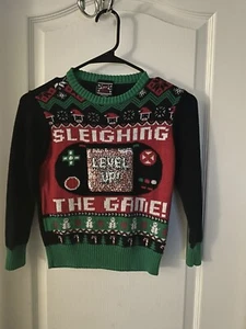 Well Worn Sleighing The Game  Boys Christmas Sweater XS  - Picture 1 of 4