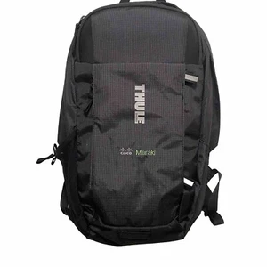 Thule Enroute 18 Backpack Black Canvas Padded Laptop Rucksack Mens Bag LOGO - Picture 1 of 10