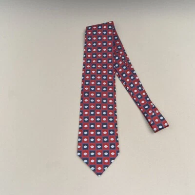 Corbata de seda Pfizer Viagra roja geométrica 58" promocional azul pastilla Foto 1 de 4