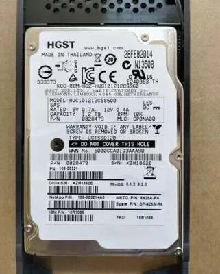  NETAPP X425A-R6 108-00321 18R1086 1.2TB 10K 6Gb-SAS 2.5" SFF Hard Drive - Image 1 of 2