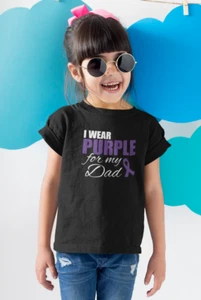 Youth Toddler I Wear Purple For My Dad Shirt Ribbon Epilepsy Awareness Kids Size - Picture 1 of 8