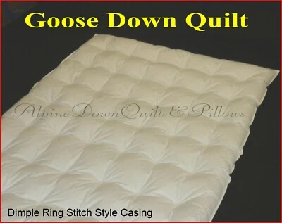 FEATHER FACTORY GOOSE DOWN QUILT QUEEN SIZE SUMMER WARMTH DUVET 90% DOWN 100% COTTON COVER