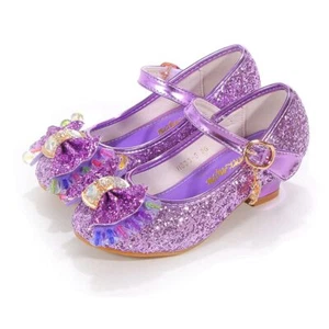 Flower Girl Shoes for Wedding Mary Jane Shoes with Heels 11.5M Little Kidpurp... - Picture 1 of 6