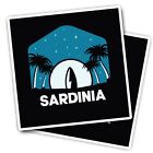 2X Vinyl Stickers Sardinia Surfing Beach Palm Trees #60071