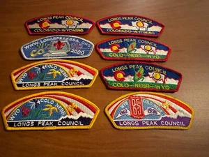 BSA, Eight (8) Council Shoulder Patches (CSP/SAP), Longs Peak Council - Picture 1 of 2