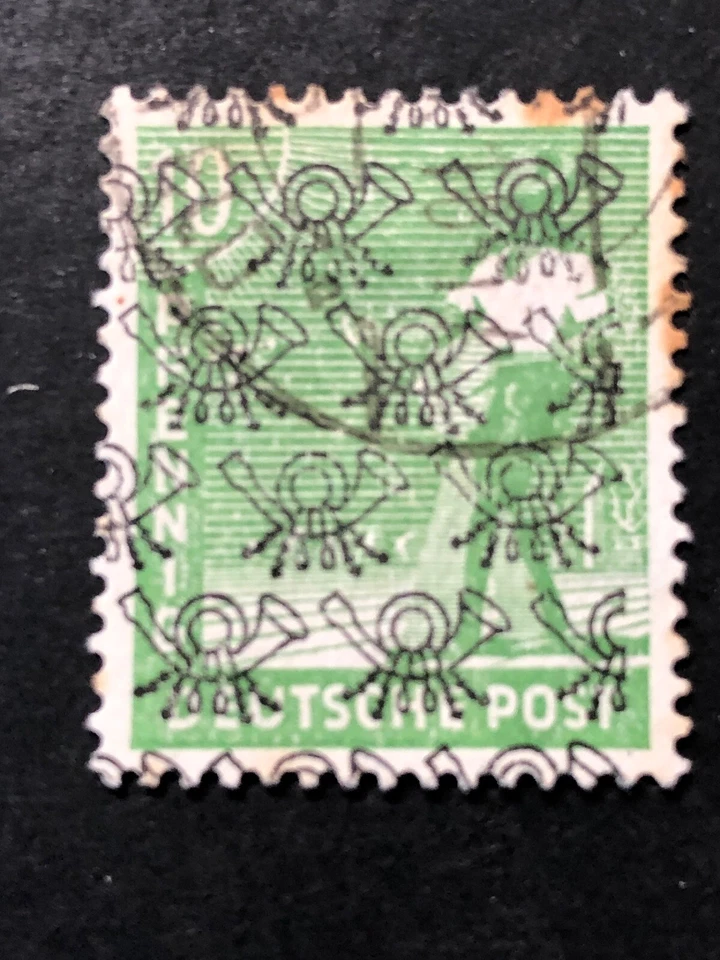 Stamp Germany 1948 Allied Occupation Net Overprint 10 Pfennig Used - Image 1 of 1