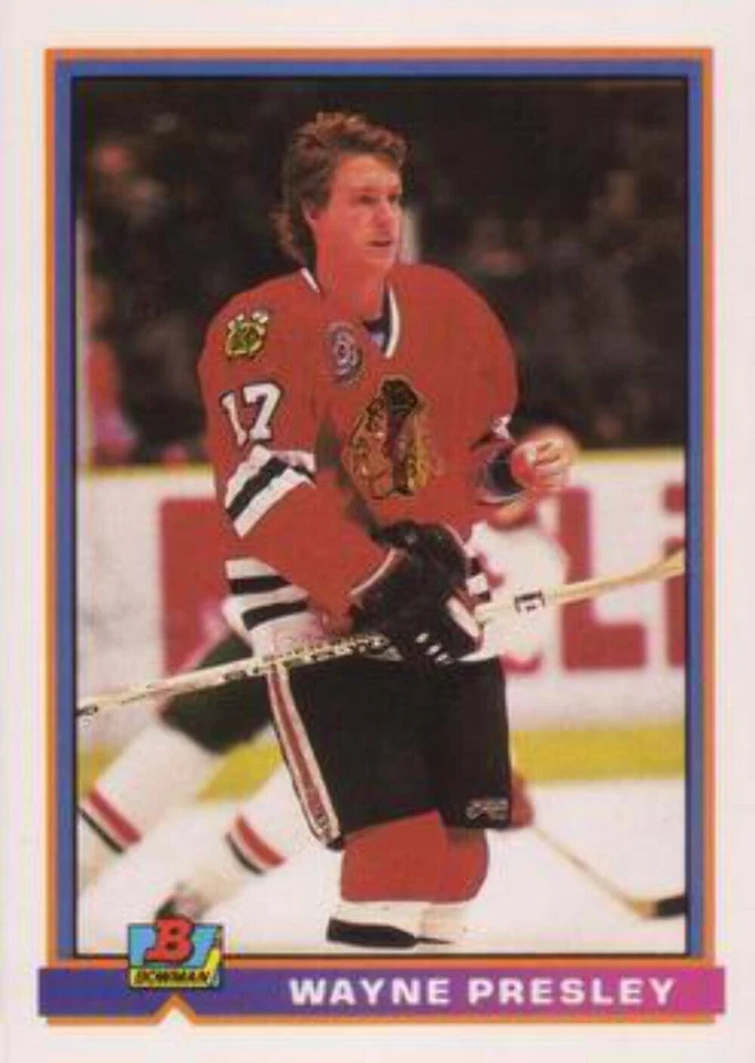 #402 Wayne Presley - Chicago Blackhawks - 1991-92 Bowman Hockey - Image 1 of 1