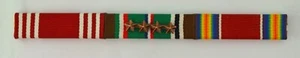 Army WWII 3 Ribbon Bar 4 Campaign Stars -Good Conduct, European Campaign Victory - Picture 1 of 2