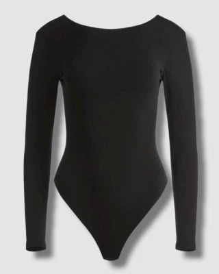 $440 Alice + Olivia Women's Black Marcella Long Sleeve Crewneck Bodysuit Size XS - Изображение 1 из 4