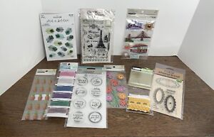 Crafty Secrets Hero Arts Hampton Clear Art Stamps & Recollections Stickers Lot
