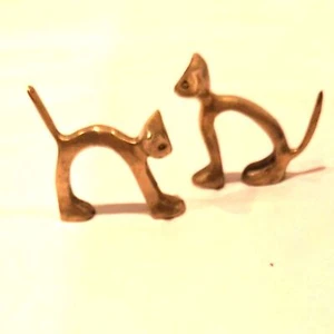 MCM Brass Cats Set of Two - Picture 1 of 8