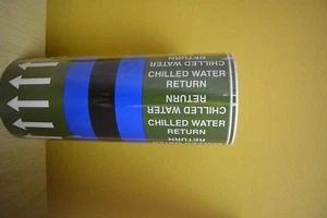 S/A Pipe ID Tape 270mm x 33m CHILLED WATER RETURN BS1710:2014 - Picture 1 of 1