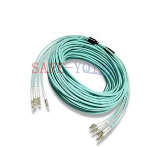 Cordon patch cavalier fibre optique 50 m LC-LC MM 4 brins blindé 10G OM3 câble fibre - Photo 1/8
