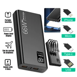 40000mAh Portable Power Bank 66W USB LCD External Battery Charger For Cell Phone - Picture 1 of 38