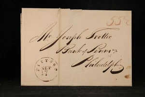 Pennsylvania: Pittsburgh 1817 Stampless Cover, Red PITTSgP CDS, 55c Rate - Picture 1 of 3