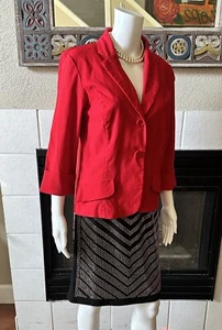 Chaqueta Blazer Courtenay Mujer Roja Talla Mediana Medidas En Descripción - Imagen 1 de 18