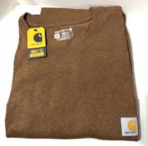 NWT Carhartt Men’s 3XL Loose Fit Heavyweight Short Sleeve Pocket T-Shirt Brown - Picture 1 of 9