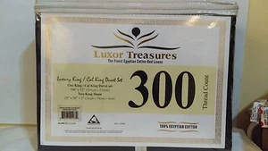 Luxor Treasures 300 Thread Count Luxury King/Cal King Duvet Set Navy Blue - Picture 1 of 3