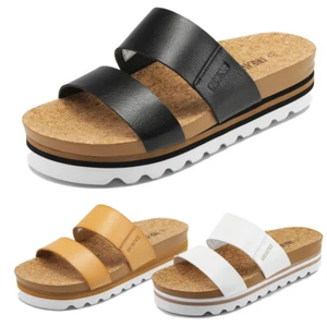 Women Platform Slides Sandals Arch Support Lightweight Beach Wedges Sandals - Picture 1 of 13