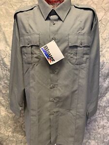 Blauer Long Sleeve Uniform Shirt 19.5 " X 37"  Gray Heath New B-45