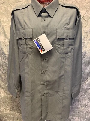 Blauer Long Sleeve Uniform Shirt 19.5 " X 37"  Gray Heath New K-122 - Image 1 of 4