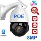 30X Zoom 4K 8MP WIFI POE PTZ IP Speed Dome Auto Tracking Camera 2Way Audio Camhi