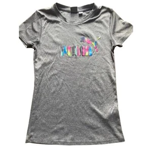 Shirt puma grey rainbow girls large 12 t shirt tee logo - Picture 1 of 5