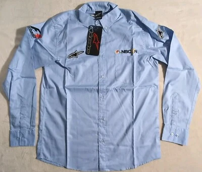 NBC Sports FIA Formula 1 World Championship button down Shirt Blue L Embroidered - Image 1 of 4