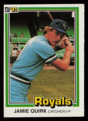 1981 Donruss Jamie Quirk #341 Kansas City Royals Baseball Card - Image 1 of 2