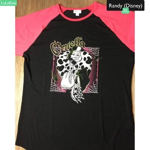 LuLaRoe Disney 2018 Villains Randy XL Xtra Large Cruella de Vil Black And Pink - Picture 1 of 1