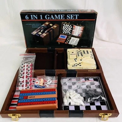 6-in-1 Game Set Compendium (missing Cards) In Carry Case Unused - Image 1 of 4