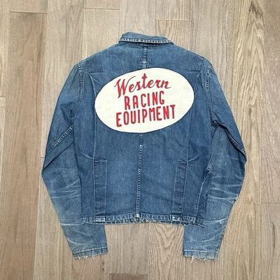 Vintage 40s 50s Al Miller Selvedge Cone Denim Jacket Drag Racing Hot Rod Car USA - Image 1 of 4