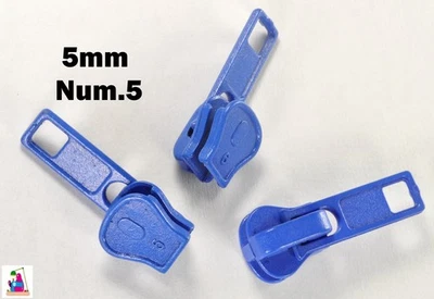 3 St Zipper Schieber Reparatur Reißverschluss 5mm blau  Ersatz Zipper Umtauschen - Bild 1 von 3
