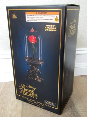 NUEVA FIGURA RÉPLICA ROSA ILUMINADA DE LA BELLEZA Y LA BESTIA DE DISNEY VIDRIO DE 10 PULGADAS Foto 1 de 3