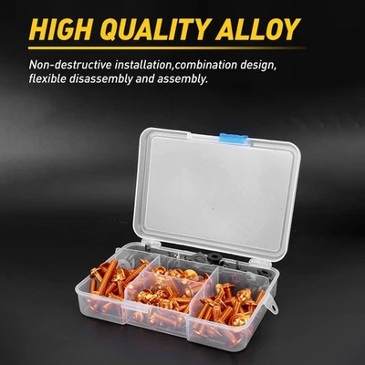 Kit de tornillos de carrocería de guardabarros para parabrisas de carenado dorado de 177 piezas universal Foto 1 de 4