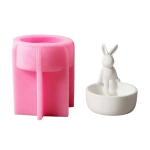 Silicone Molds Rabbits Holder Molds Candlestick Molds Plasters Mould - Picture 1 of 8