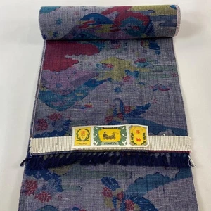 JAPANESE KIMONO FABRIC CLOTH BOLT GRAY TSUMUGI PURE SILK BB3025 - Picture 1 of 5