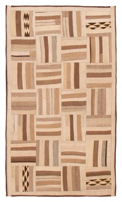 Traditional Vintage Hand Woven Oriental Carpet 5'7" x 9'6" Wool Kilim Area Rug - Image 1 of 4